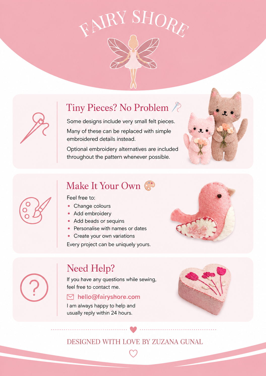 Woodland Animals Felt Sewing Pattern | PDF & SVG – Fairy Shore